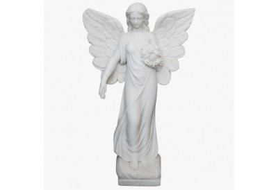 Купить Скульптура из мрамора S_29 Ангелочек с цветами